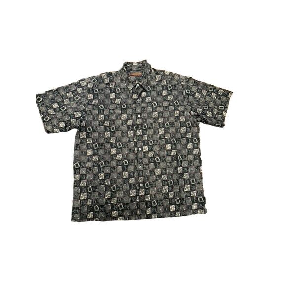 Tori Richards, Hawaii Shirt, Lawn Leaf Pattern Button Up,Size XL,Tropical - Picture 1 of 7